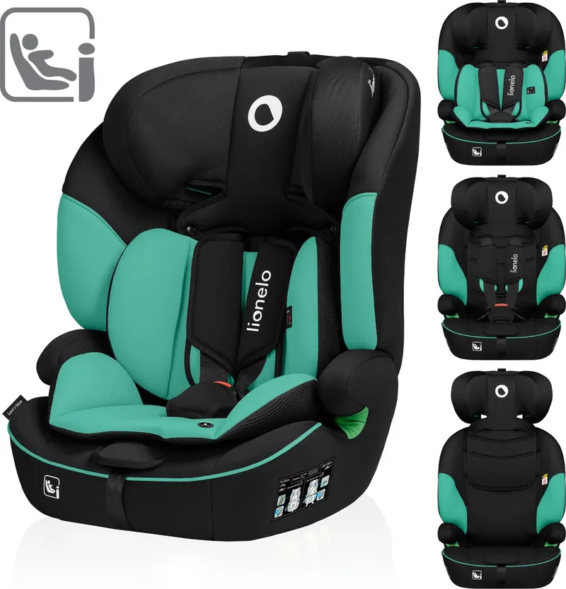 Levi i-Size Autostoel 76-150 cm (9-36 kg) – Groep 1/2/3 – Voorwaarts gericht – 5-puntsgordel – Verstelbare hoofdsteun – Memory Foam – Dri-Seat – ECE R129/03 by Lionelo in Groen – product photo