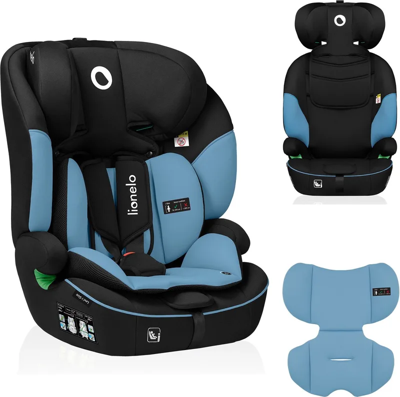 Levi i-Size Autostoel 76–150 cm (9–36 kg) – Groep 1/2/3 – FWF – 5-puntsgordel – Memory Foam – 10-traps hoofdsteun – ECE R129/03 – Universele montage met autogordel – Versterkte zijbescherming – Dri-Seat ventilatiesysteem de Lionelo en Blauw – photo produit