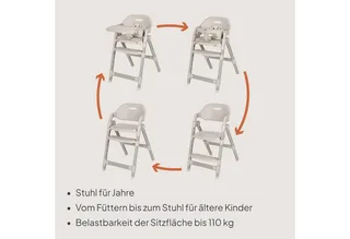 Matt Kinderstoel 3in1 – Meegroeiende Eetstoel van 6 Maanden tot 110 kg – Opvouwbaar – Verstelbare Zitting & Voetensteun – 5-Puntsgordel – Afneembare Tray – Compact Design – Kinderstoel voor Baby, Kind en Volwassene by Lionelo in Beige – product photo 3 of 5