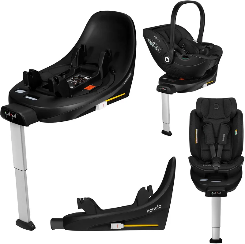 Moxie i-Size Base – ISOFIX Autostoel basis met 360 ° Draaibaar – Massieve antirebound-zone – Indicator correcte installatie – Kliksysteem – Antirotatieframe – Inklapbare steunpoot – Compact formaat – Compatibel met Moxie & Moxie Next by Lionelo in Moxie – product photo