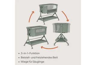 Reisebett LEONIE PLUS (Set, Set) SUPER Babytragetasche, Wiege, freistehendes Babybett by Lionelo in Green – product photo 4 of 4