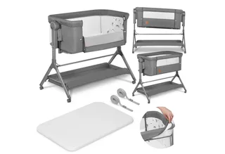 Reisebett LEONIE PLUS (Set, Set) SUPER Babytragetasche, Wiege, freistehendes Babybett by Lionelo in Grey Stone – product photo 1 of 4