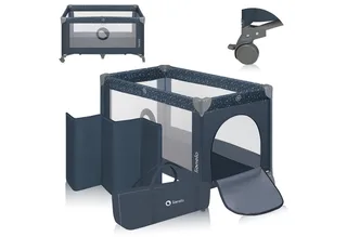 Reisebett STEFI (Set, 2in1 Reisebett und Laufstall) 2in1/LockGuard/Seiteneinstieg/2 Rollen mit Bremsen/Kompakt by Lionelo in Grey – product photo 1 of 5