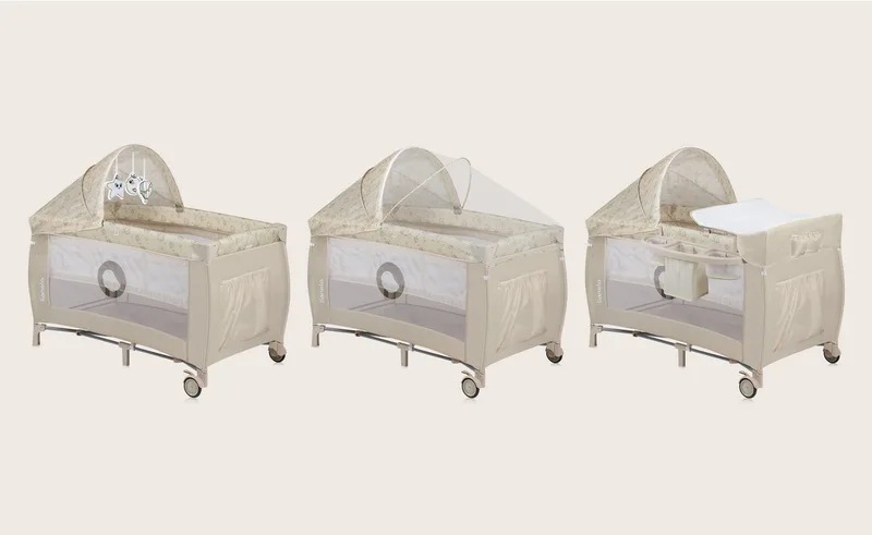 Reisebett Sven Plus 2in1 by Lionelo in Beige, 71 × 86 × 127 mm – product photo 2 of 5