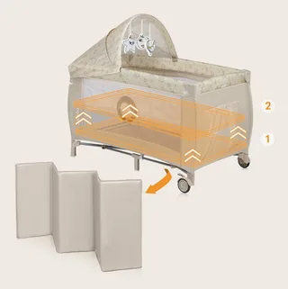 Reisebett Sven Plus 2in1 by Lionelo in Beige, 71 × 86 × 127 mm – product photo 4 of 5