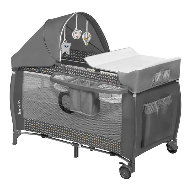 Reisebett Sven Plus 2in1 by Lionelo in Grey, 71 × 86 × 127 mm – product photo 1 of 3