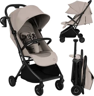 Sia Buggy - Ultralichte Wandelwagen 5,9 kg – Ultracompact 18x51x49 cm – Eénhandbediening – Click&Ride Rem – inGrip Harnassysteem – Dri-Seat – Inclusief Muskietennet & Draagriem von Lionelo in Beige – Produktfoto 1 von 3