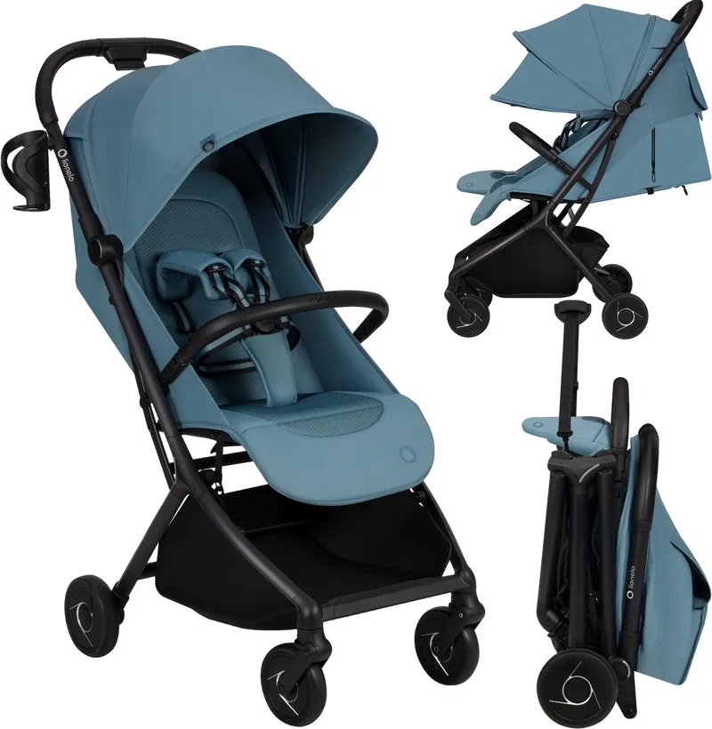 Sia Buggy - Ultralichte Wandelwagen 5,9 kg – Ultracompact 18x51x49 cm – Eénhandbediening – Click&Ride Rem – inGrip Harnassysteem – Dri-Seat – Inclusief Muskietennet & Draagriem de Lionelo en Blauw – photo produit