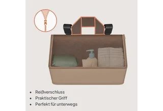 Sidepocket Medium – Bedside Pocket Wiegorganizer 43×15×23 cm – 3 ritsvakken & handvat – Voor reisbed, co-sleeper & box – Verstevigd, multifunctioneel & afneembaar by Lionelo in Beige – product photo 5 of 5
