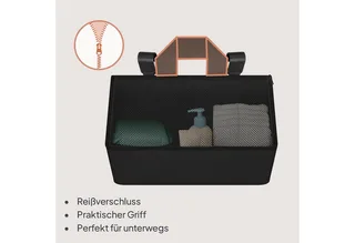 Sidepocket Medium – Bedside Pocket Wiegorganizer 43×15×23 cm – 3 ritsvakken & handvat – Voor reisbed, co-sleeper & box – Verstevigd, multifunctioneel & afneembaar by Lionelo in Black – product photo 5 of 5