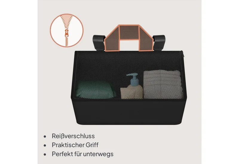 Sidepocket Medium – Bedside Pocket Wiegorganizer 43×15×23 cm – 3 ritsvakken & handvat – Voor reisbed, co-sleeper & box – Verstevigd, multifunctioneel & afneembaar by Lionelo in Black – product photo 5 of 5