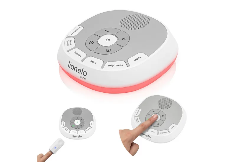Muziekdoosje BABYNAP, draagbaar, lamp, LoveBeat, hartslag van mama en 20 geluiden van Lionelo in Wit – productfoto 1 van 5