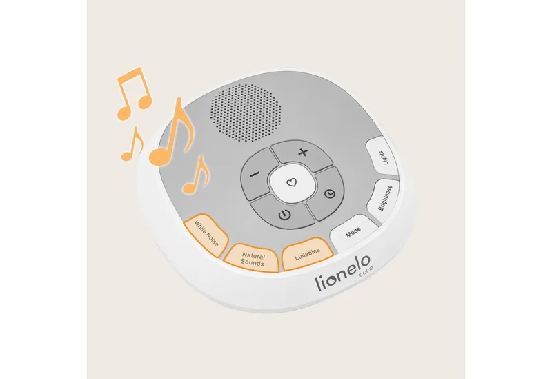 Muziekdoosje BABYNAP, draagbaar, lamp, LoveBeat, hartslag van mama en 20 geluiden van Lionelo in Wit – productfoto 3 van 5