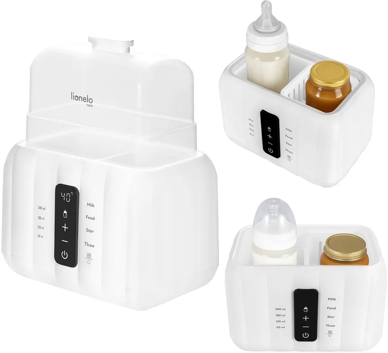 Thermup Duo – Dubbele Flessenwarmer & Sterilisator 6-in-1 – Voor Twee Flessen of Potjes – Intelligente Temperatuurregeling – Ontdooien, Verwarmen, Steriliseren – BPA-vrij – Aanraakbediening van Lionelo in Dubbele 2.0 – productfoto