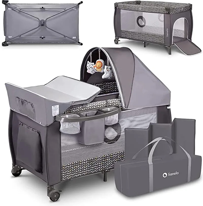 travel bed / inklapbaar campingbedje / Dream’n Play, campingbedje -babybedje - Functioneel en Veilig van Lionelo in 1 – productfoto