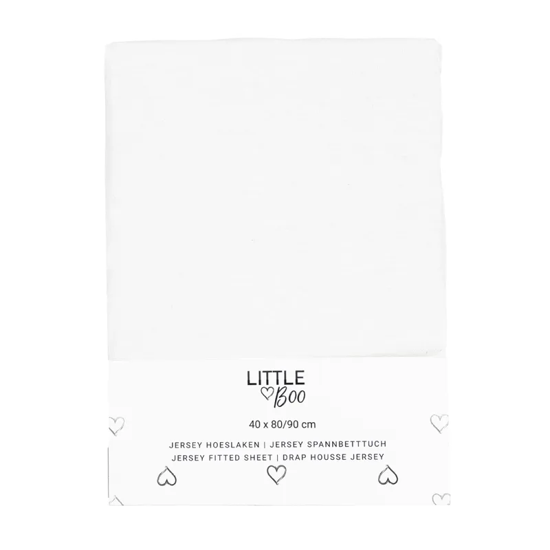 Hoeslaken wieg Little Boo effen wit 40x80/90 van Little Boo – productfoto