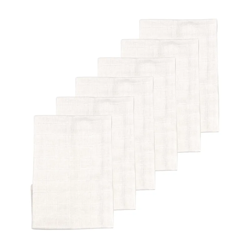 Hydrofiele Luiers – 6 Stuks – 60x60 cm – 100% Katoen – Uni van Little Boo in Wit – productfoto 2 van 4