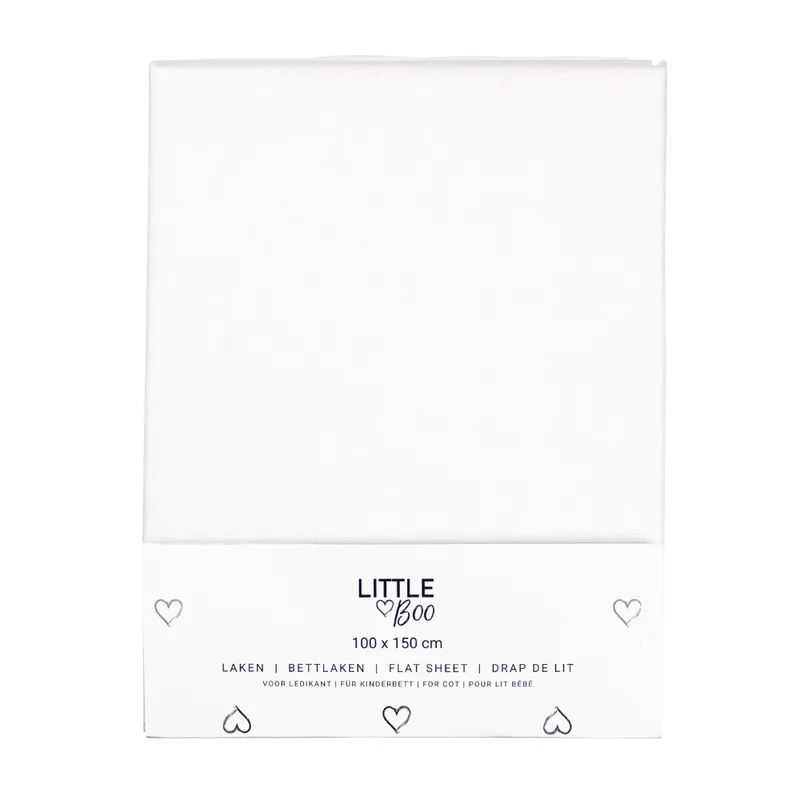 Laken ledikant Little Boo effen wit 100x150 van Little Boo – productfoto