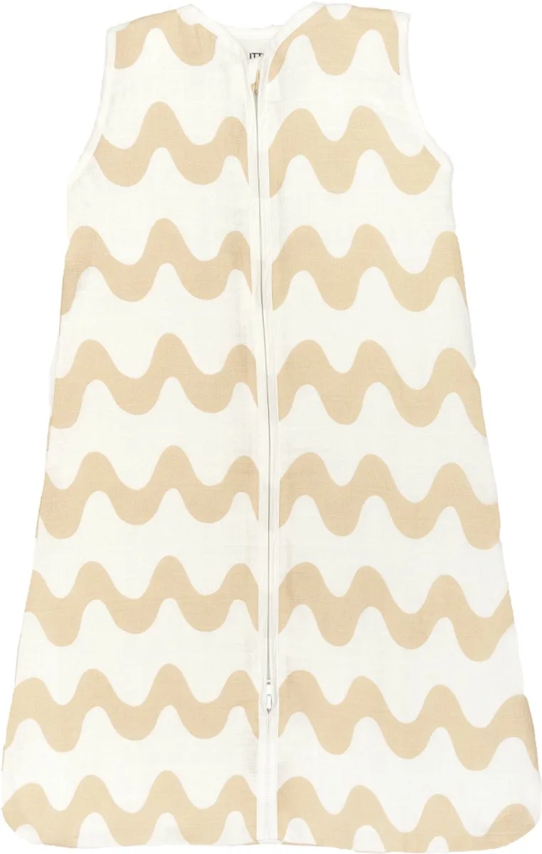 Wavy Slaapzak Hydrofiel Green 70cm Zomerslaapzak från Little Boo i Beige – produktbild