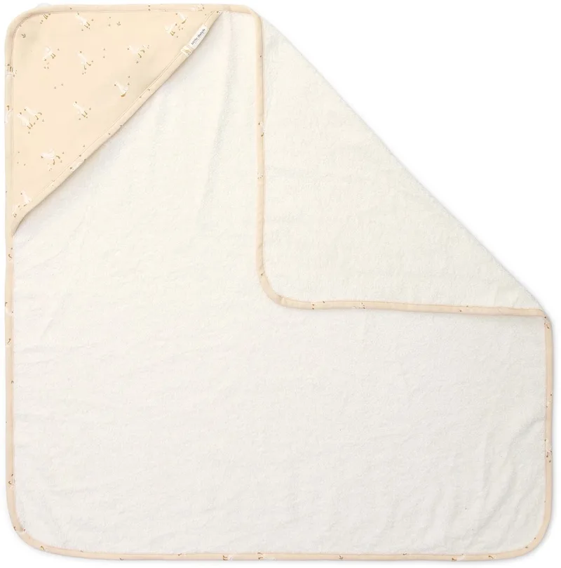 Badcape - 75 x 75 - Newborn Naturals - Little Goose van Little Dutch in Wit – productfoto