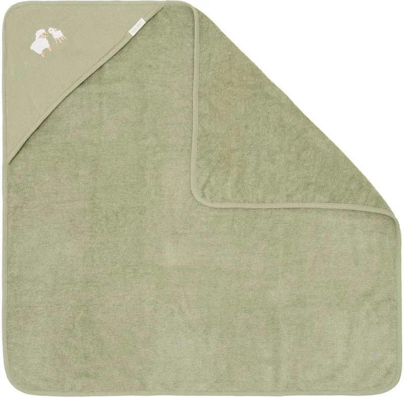 Badcape - Geborduurd - 100 x 100 van Little Dutch in Groen – productfoto
