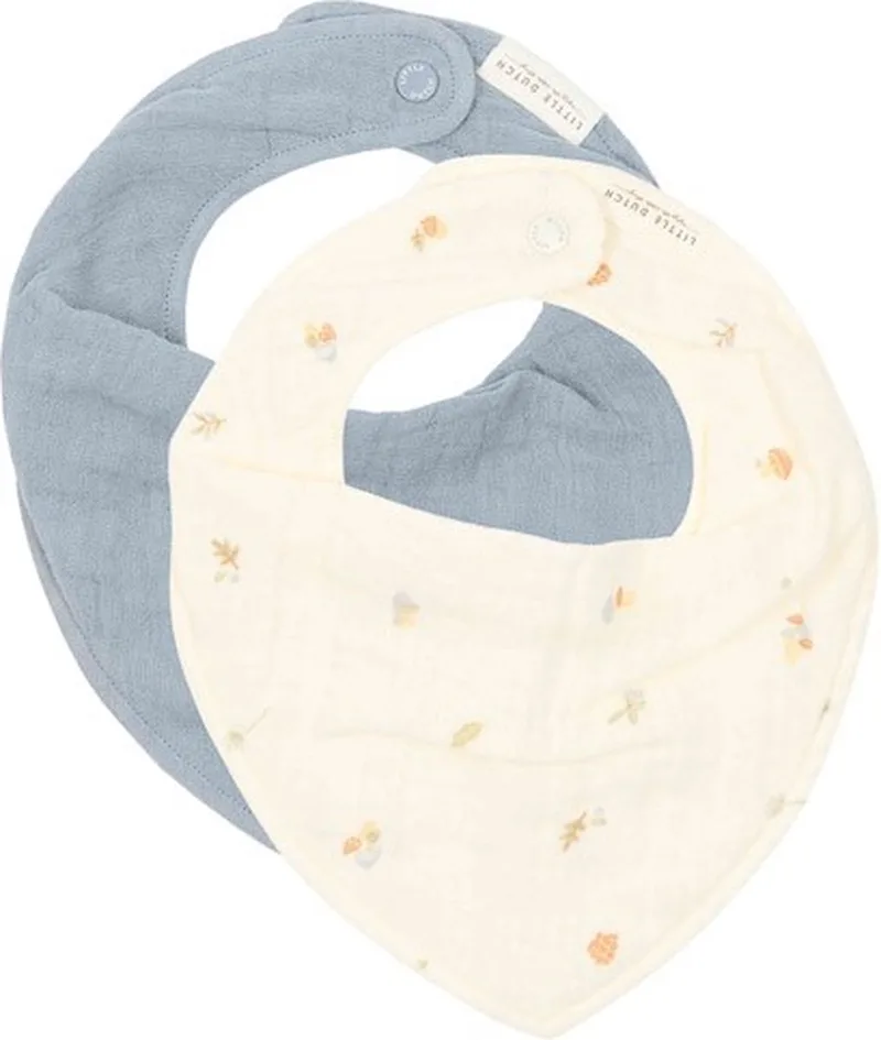 Bandana slab - Maat - Kwijl slab Jongens & Meisjes - Forest Friends de Little Dutch en Blanc – photo produit