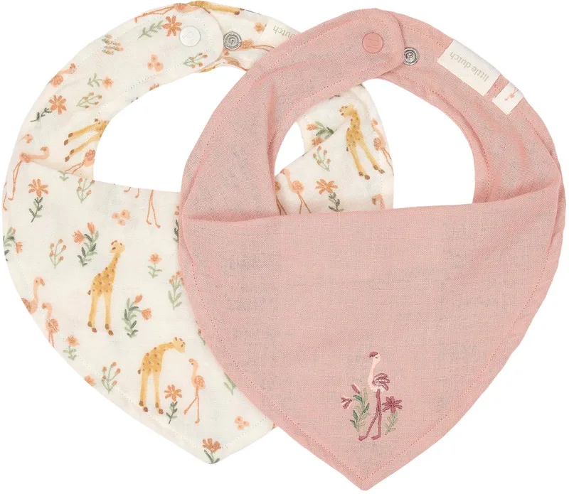 Blooming Safari Bandana Slab - 2-Pack van Little Dutch in Roze – productfoto