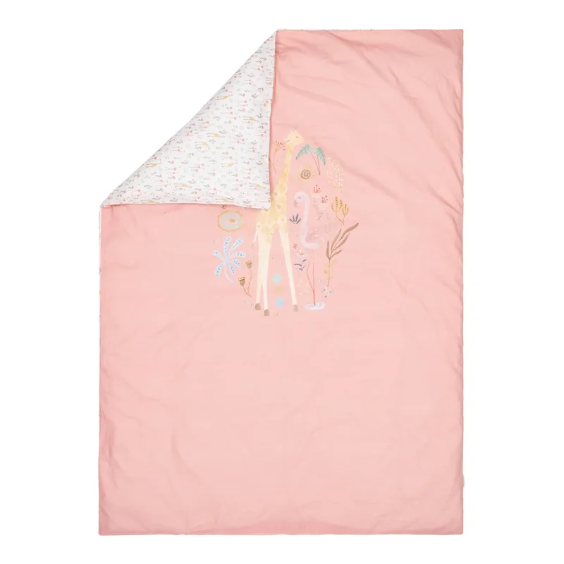 Blooming Safari Dekbedovertrek - 140 x 200 cm van Little Dutch in Roze – productfoto 4 van 4
