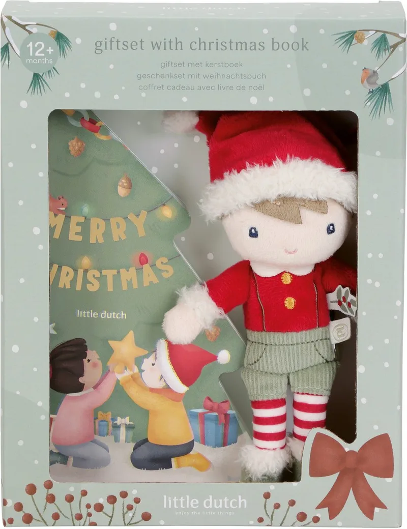 Cadeauset Bijna kerst boek en knuffel van Little Dutch in Meerkleurig – productfoto