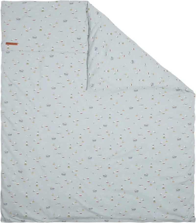 Dekbedovertrek wieg Sailors Bay Blue de Little Dutch en Bleu – photo produit
