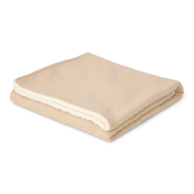 Deken Ledikant Little Dutch Pure Beige Gebreid Fleece fra Little Dutch – produktbillede 1 af 4
