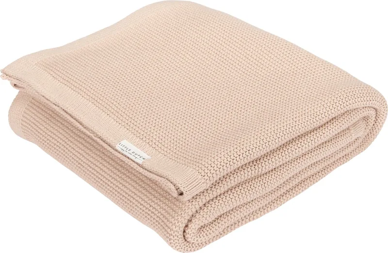 Gebreid wiegdeken van Little Dutch in Beige – productfoto