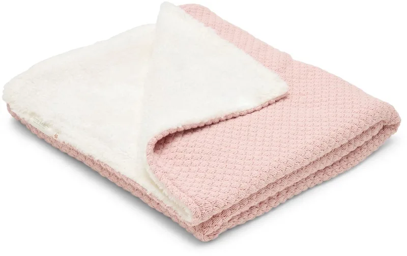 Gebreid wiegdeken - Fleece - Essentials by Little Dutch in Pink – product photo