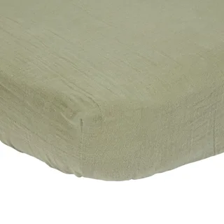 Hoeslaken Ledikant Little Dutch Muslin Olive 60x120 de Little Dutch – photo produit 2 sur 2
