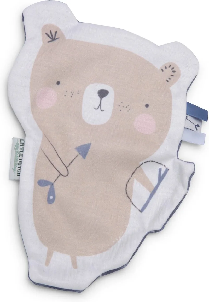 Knisper Knuffeldoekje - Knuffelbeer - Bruin van Little Dutch in Blauw – productfoto