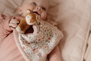 Knuffeldoekje print Hert - Fairy Garden van Little Dutch in Roze – productfoto 3 van 4