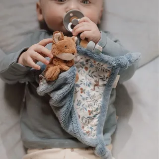 Knuffeldoekje print Vos - Forest Friends by Little Dutch in Blue – product photo 3 of 4