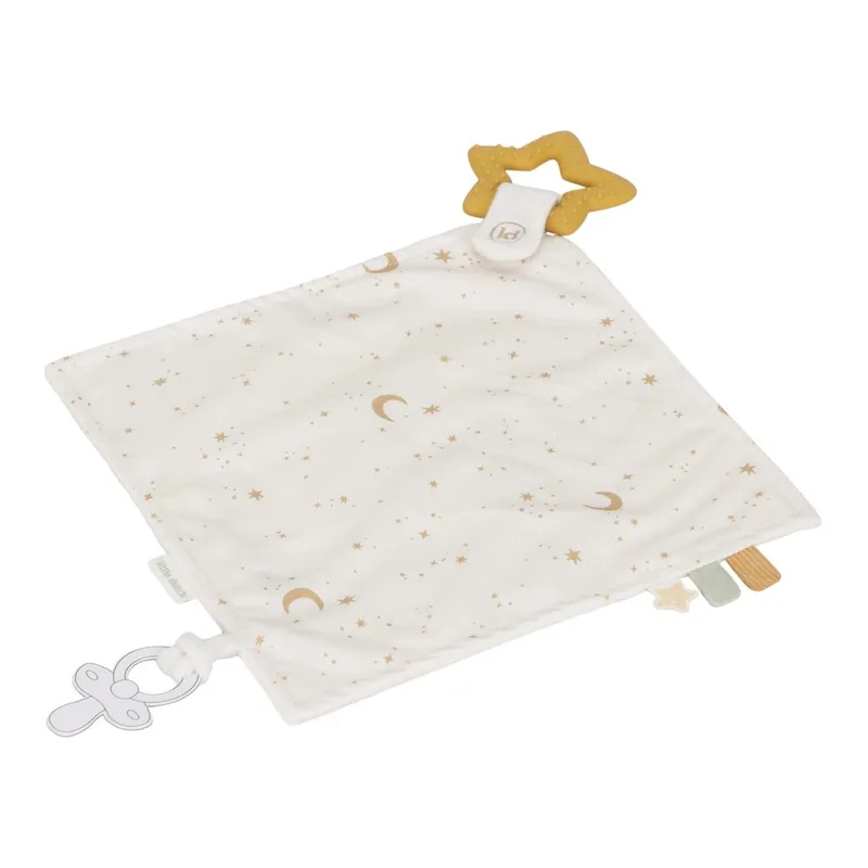 Newborn Naturals Knuffeldoekje met Bijtring by Little Dutch in White – product photo 2 of 3