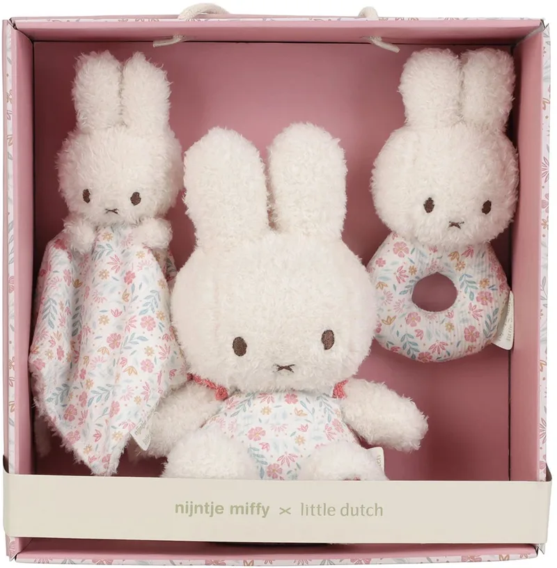Nijntje Kraamcadeau - 1x Knuffel - 1x Knuffeldoekje - 1x Rammelaar - Geschikt vanaf Geboorte - Geschenkset - Cadeaudoos - Geschenkdoos - Giftset - Cadeauset - Baby Speelgoed van Little Dutch in 1 Knuffel + 1 Knuffeldoekje + 1 Rammelaar – productfoto