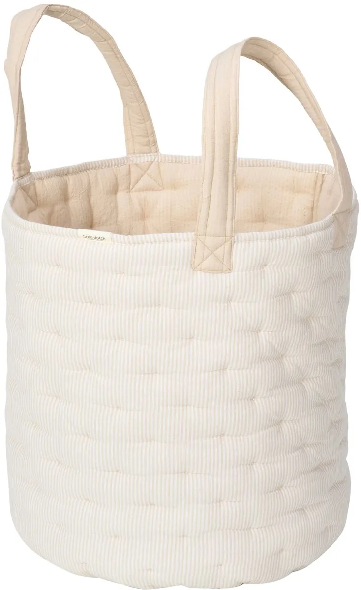 Pure Opbergmand Groot - Soft Streep van Little Dutch in Beige – productfoto