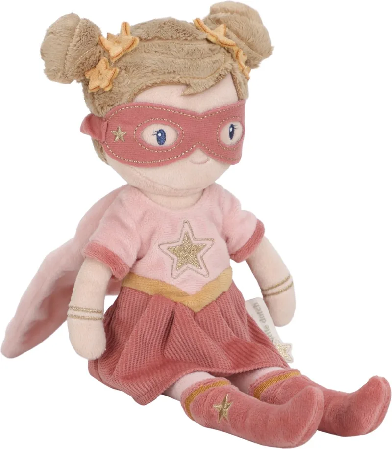 Superhero Knuffelpop Rosa - 35 cm de Little Dutch en Rose – photo produit