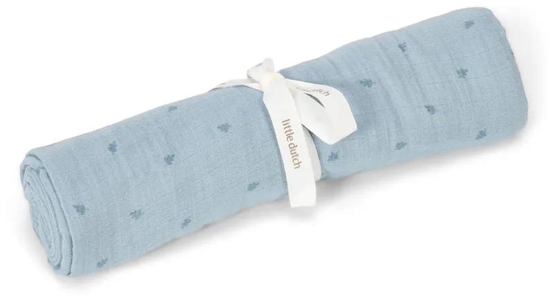Swaddle - 120 cm - Essentials van Little Dutch in Blauw – productfoto