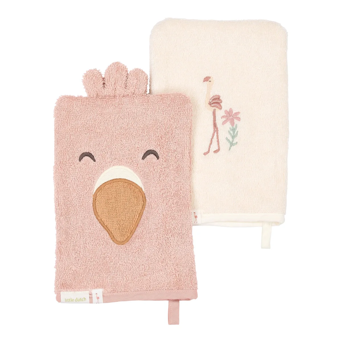 Washandje Little Dutch Flamingo Roze 2st från Little Dutch – produktbild