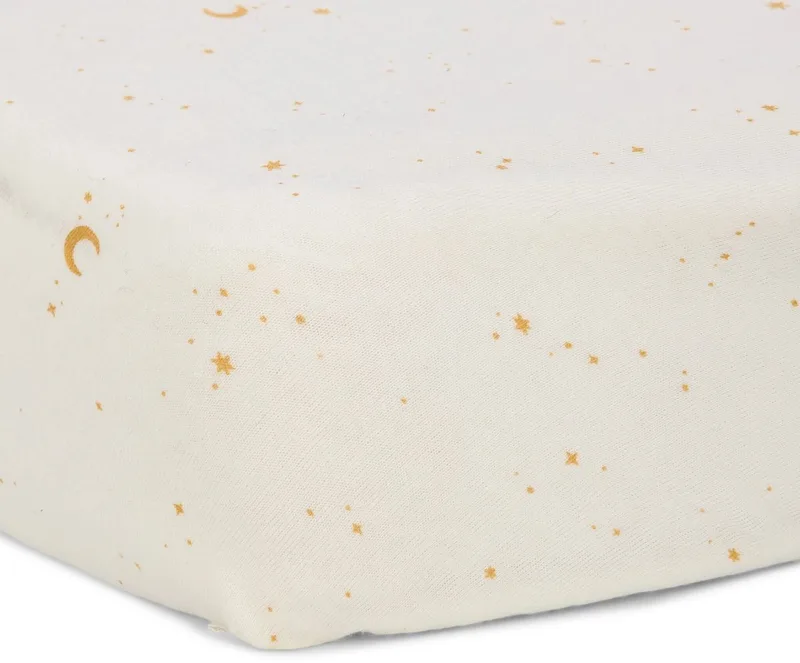 Wieg hoeslaken - Newborn Naturals - Little Goose van Little Dutch in Wit – productfoto