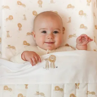 Wieg Hoeslaken - Safari Leo fra Little Dutch i Gul – produktbillede 4 af 4