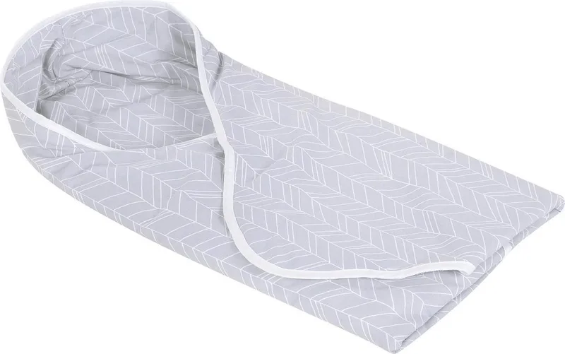 Wikkeldoek - 108 x 95 cm - grey leaves by Little Dutch in Grey – product photo