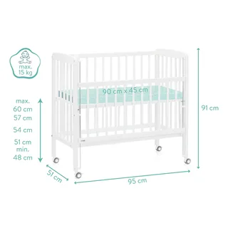 Beistellbett Nino 90x45 cm van littleworld in Wit, 95 × 51 × 91 mm – productfoto 2 van 3