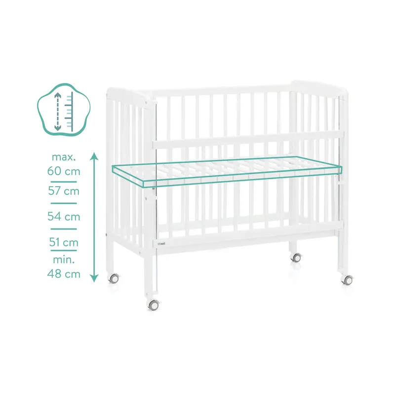 Beistellbett Nino 90x45 cm van littleworld in Wit, 95 × 51 × 91 mm – productfoto 3 van 3