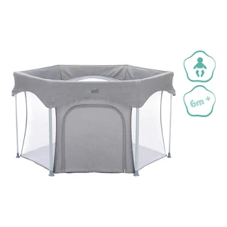 Laufgitter Luxus 6-eckig mit einfacher Klappfunktion de littleworld en Gris – photo produit 1 sur 3