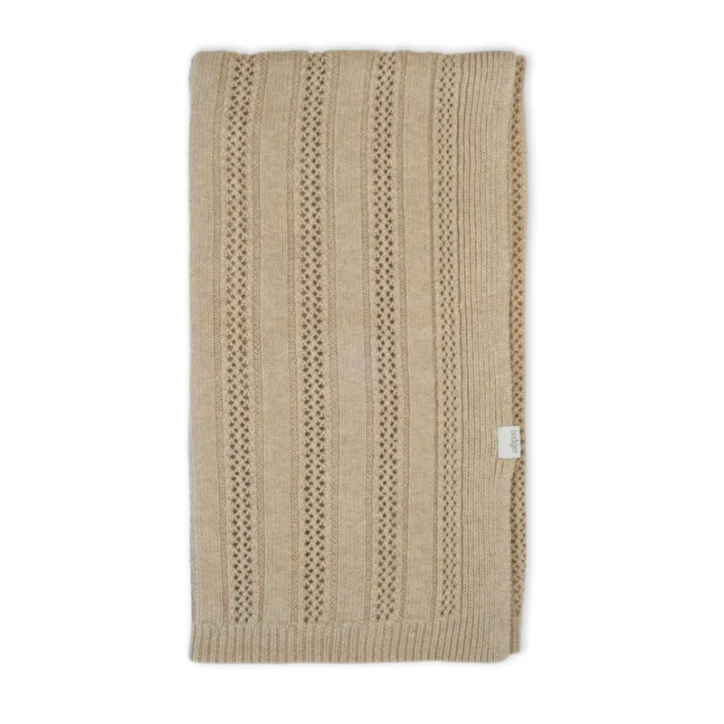 Deken Lodger Dreamer Pointelle Merino 80x100 Beige by Lodger – product photo 3 of 4